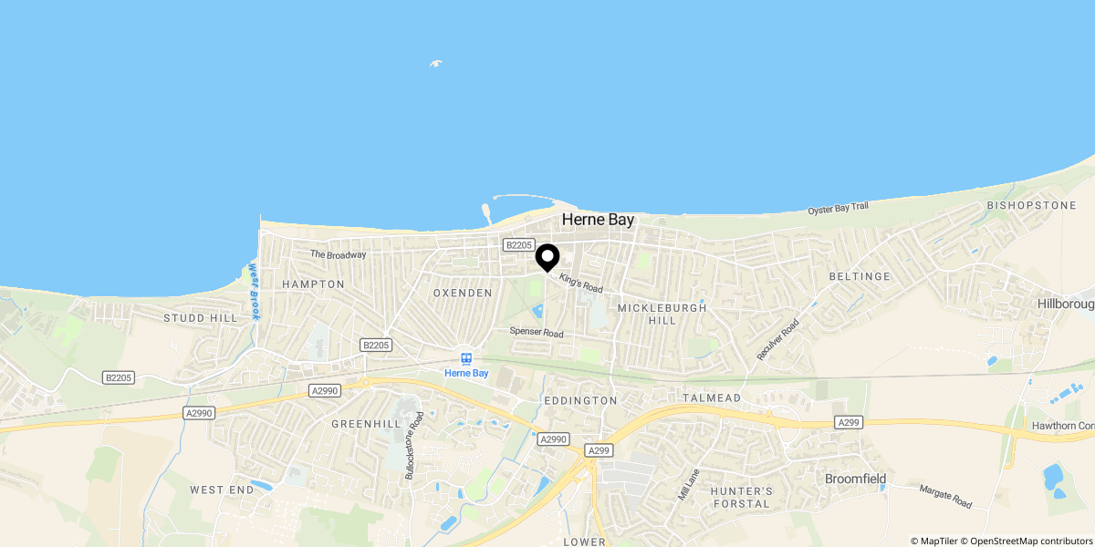 Approximate location of Richmond Street, Herne Bay, CT6 5LL