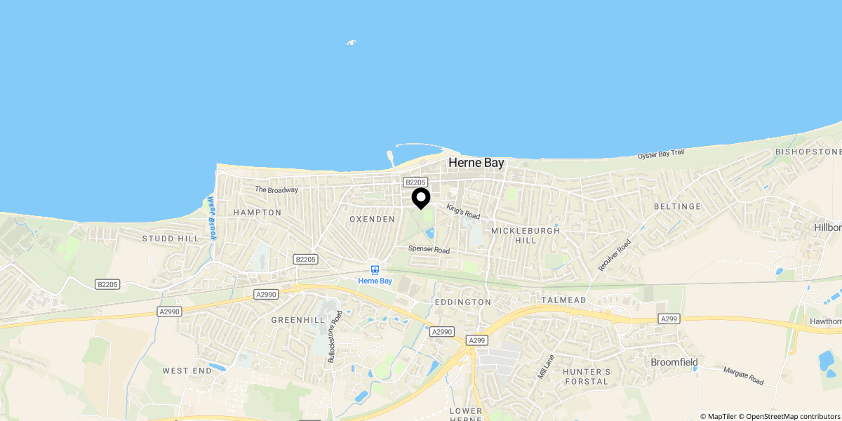 Approximate location of Kings Road, Herne Bay, Kent, CT6 5RL